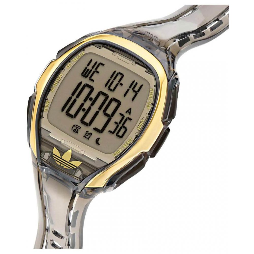 Adidas Unisex Watch Originals Athletics One Chronograph 44mm Transparent Brown Rubber Strap AOFH25004