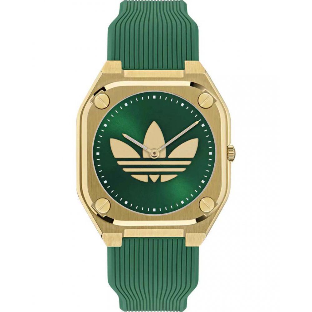 Unisex Watch Adidas City Tech Thin Green 39mm Χρυσό/Πράσινο Λουράκι Καουτσούκ AOFH25011