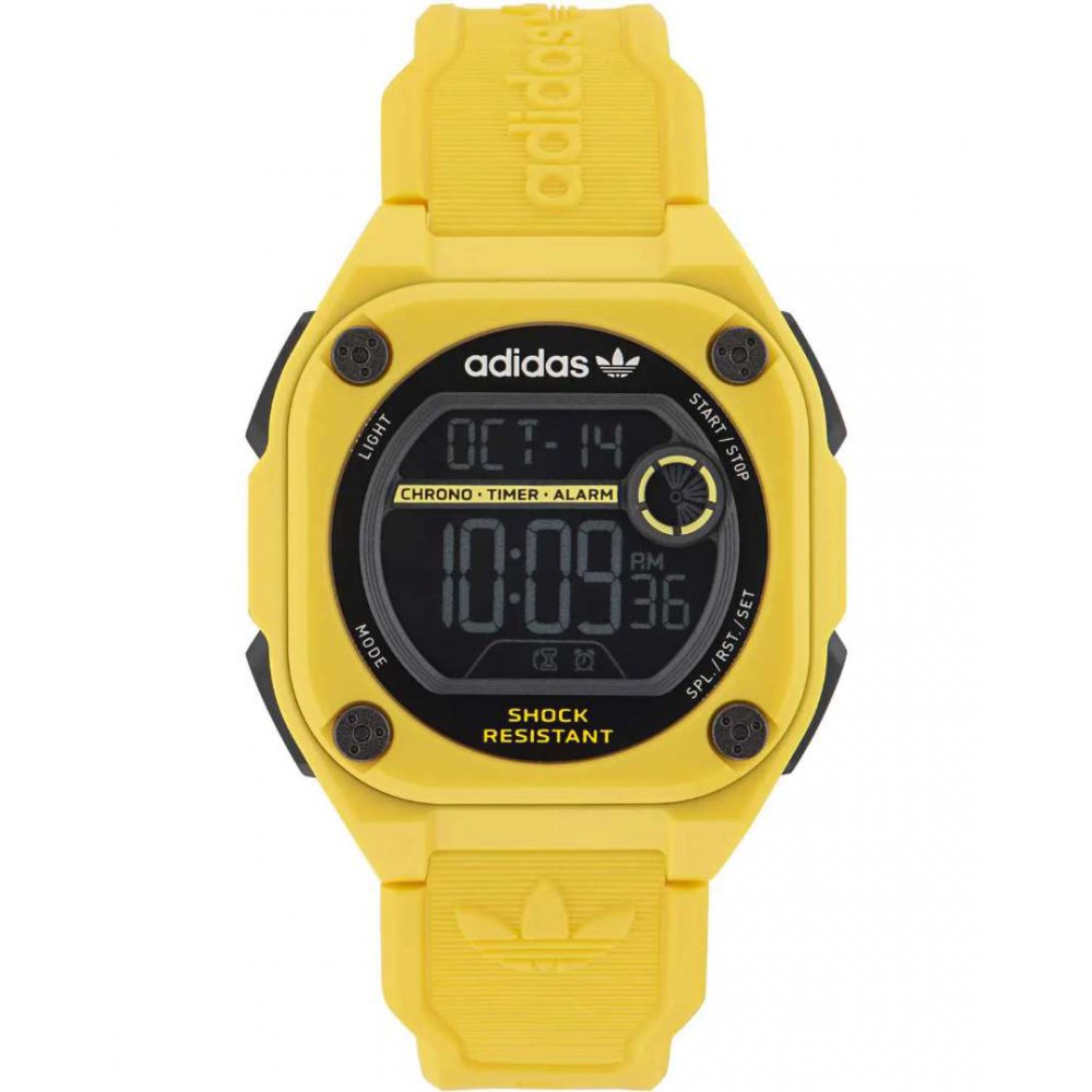 Unisex Watch Adidas City Tech Two Chronograph 45mm Κίτρινο Λουράκι Καουτσούκ AOST23060