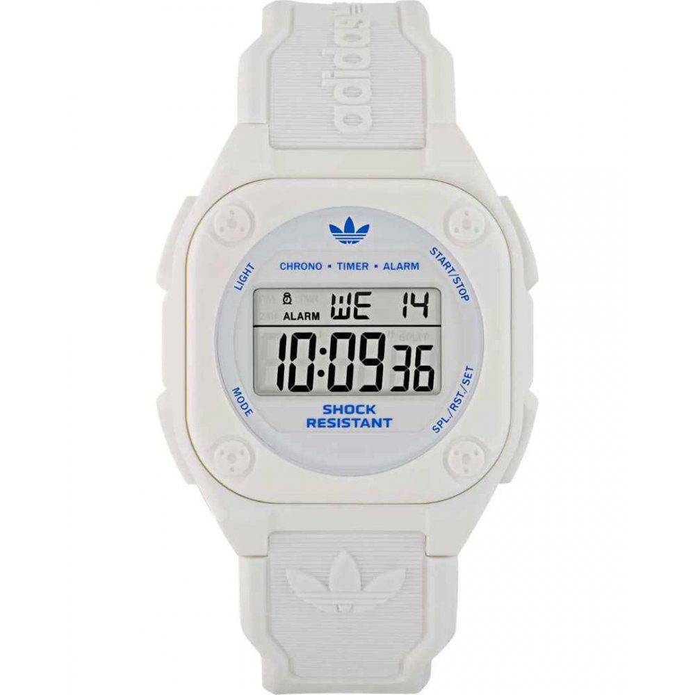 Unisex Watch Adidas City Tech Four Chronograph White Rubber Strap 42mm AOST25031