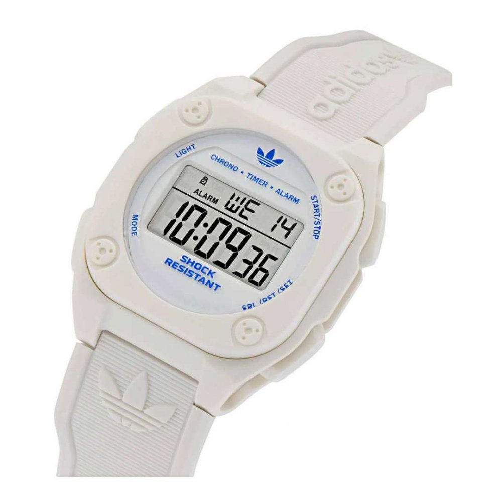 Unisex Watch Adidas City Tech Four Chronograph White Rubber Strap 42mm AOST25031