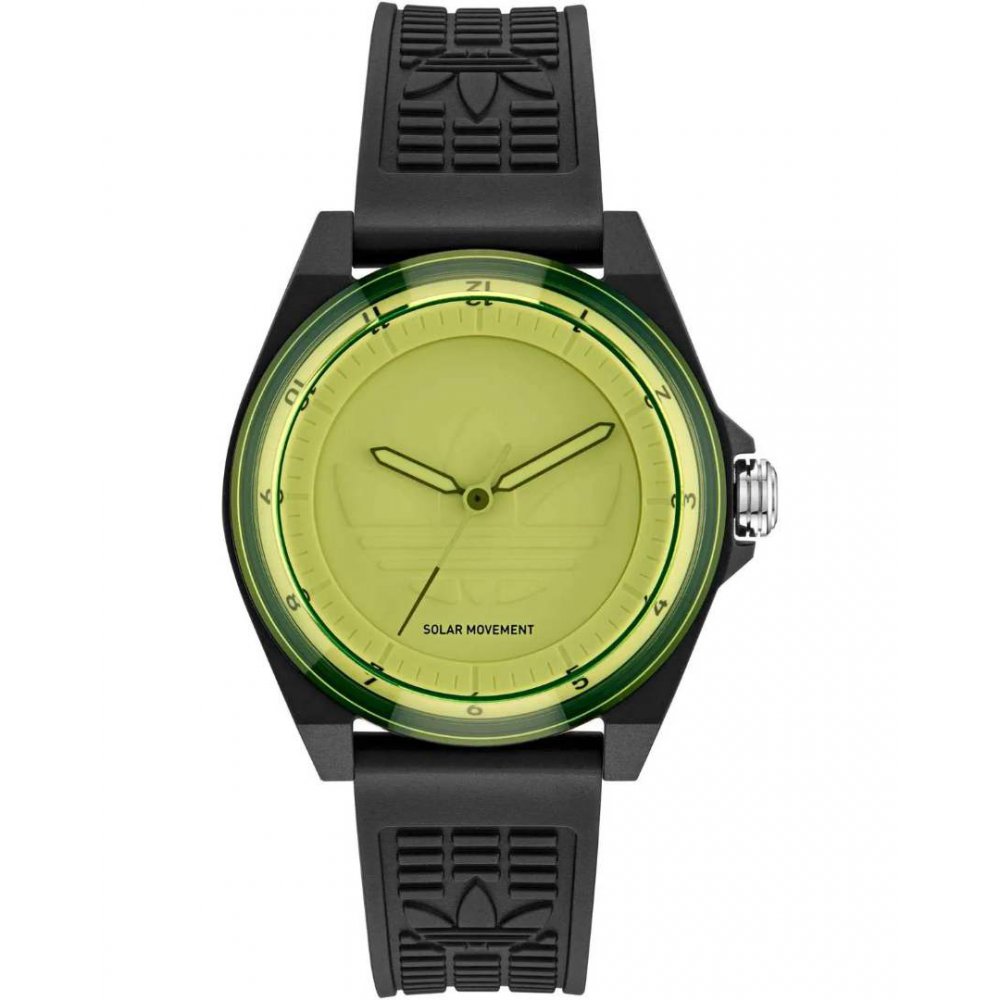 Unisex Ρολόι Adidas Project Four Solar Μαύρο Κιτρινο 41mm AOST25530