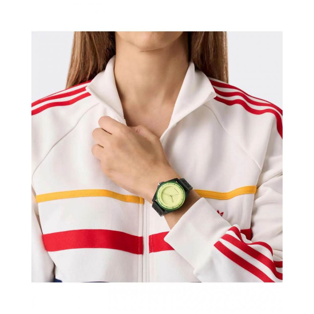 Unisex Ρολόι Adidas Project Four Solar Μαύρο Κιτρινο 41mm AOST25530