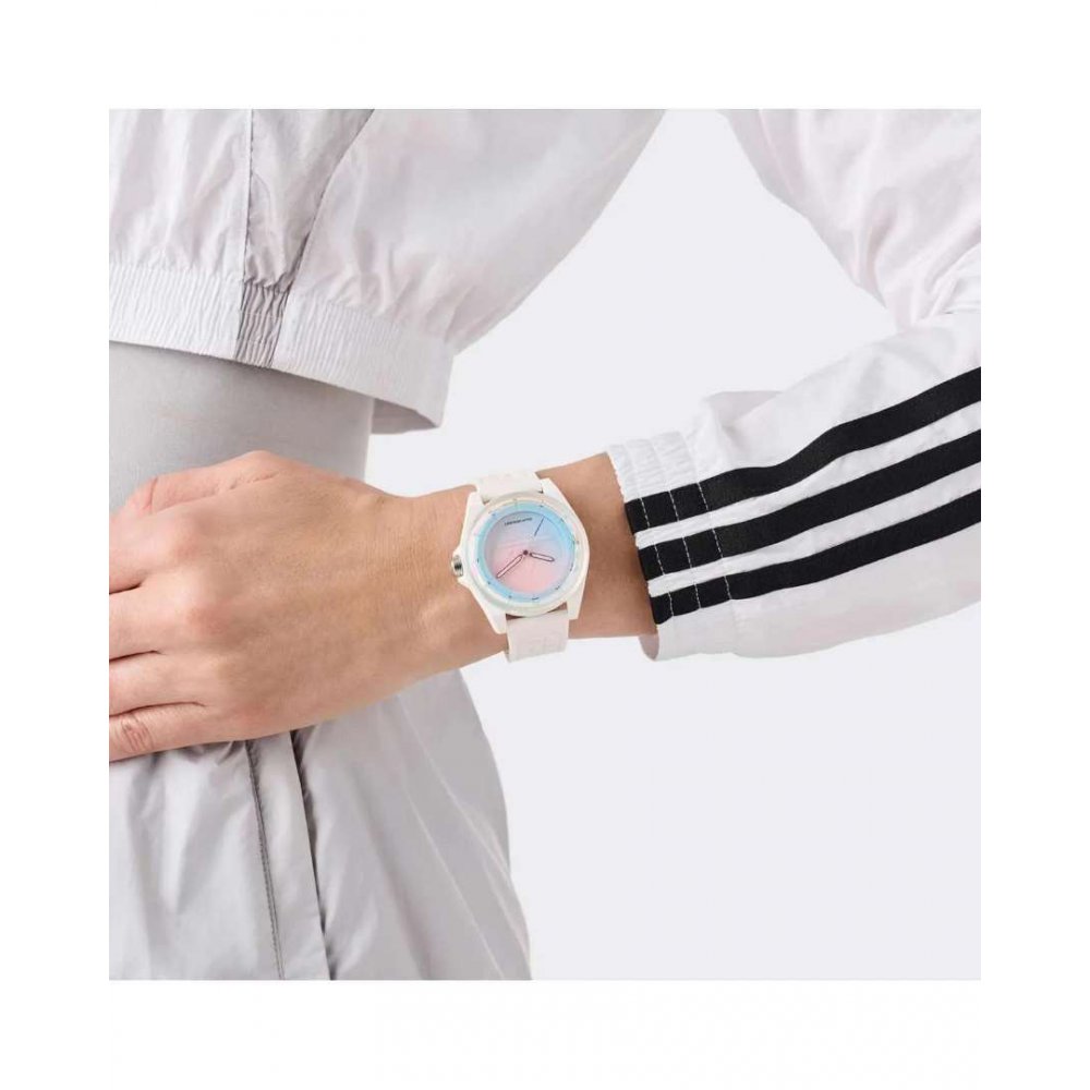 Unisex Ρολόι Adidas Project Four Solar Λευκό Καουτσούκ 41mm AOST25532