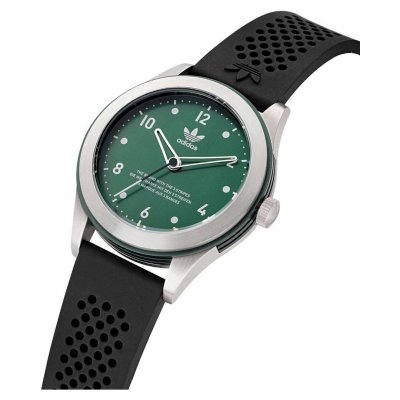 Unisex Ρολόι Adidas Originals Code Three 40mm Μαύρο Λουράκι Σιλικόνης AOSY22516