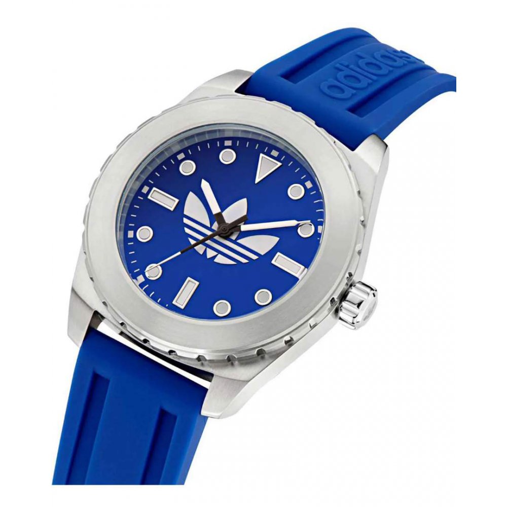 Adidas Unisex Watch Original Discoverer One Blue Silicone Strap 44mm AOSY25020