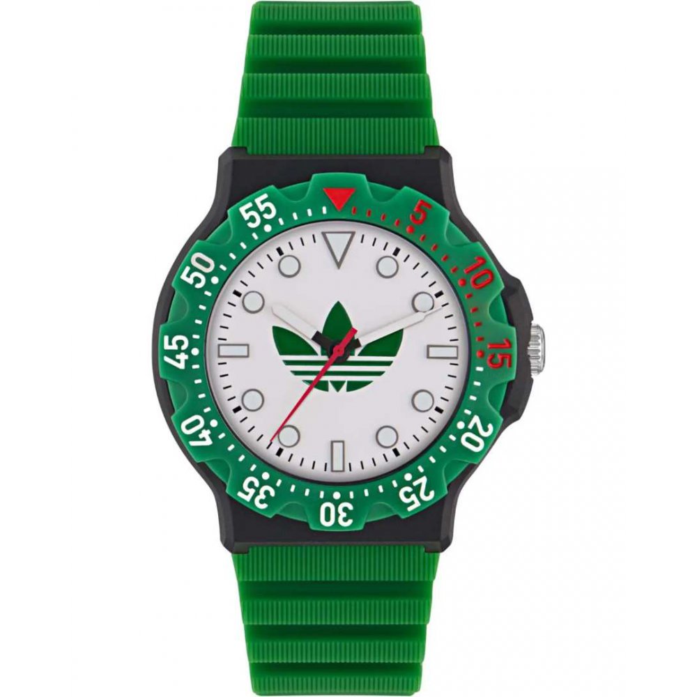 Adidas Unisex Watch Original Discoverer Two Green Silicone Strap 39mm AOSY25512
