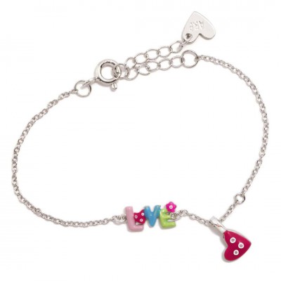 Παιδικό Βραχιόλι Agatha Ruiz de la Prada Love Επιροδιωμένο Ασήμι 925 Πολύχρωμο Σμάλτο 305LOVE