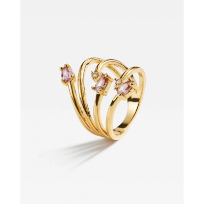 Woman's Ring AleyOle Paranoia Gold Plated Brass Zirconia RG4401