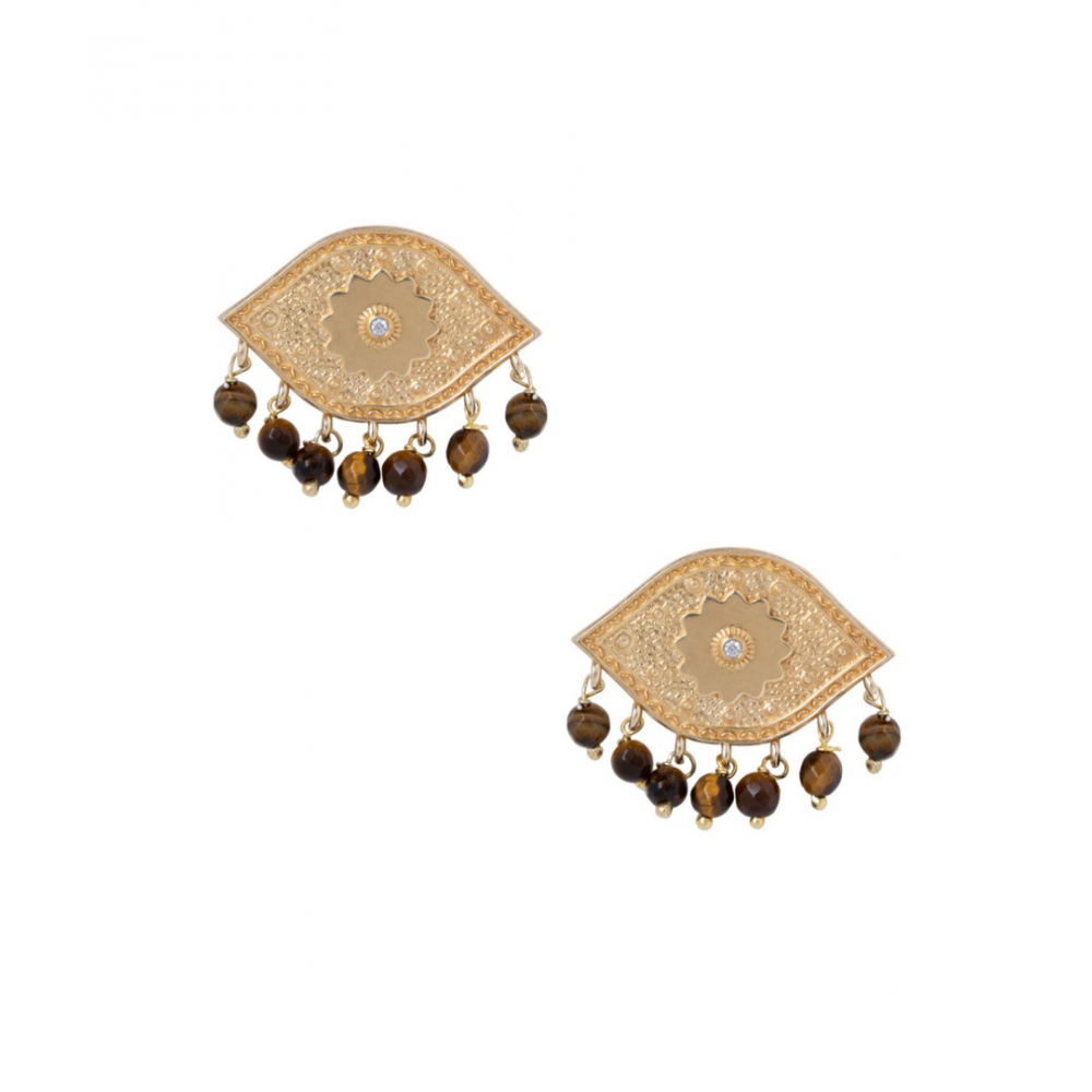 Γυναικεία Σκουλαρίκια ANTONIA KARRA Paisley 18K Επιχρυσωμένο Ασήμι Μάτια της Τιγρης 969479