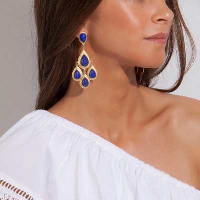 Woman's Earrings ANTONIA KARRA Trevi Blue Stone Gold-plated 945412
