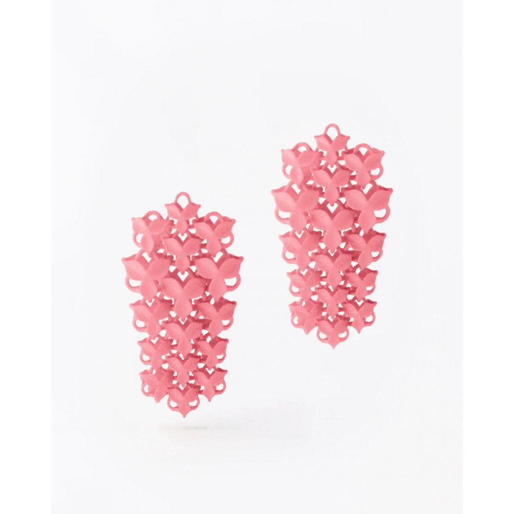 Γυναικεία Σκουλαρίκια FABNORA By Boltenstern Blossom Small 3D Printed Πολυαμίδιο Lemonade Ροζ FB8PE-02LE