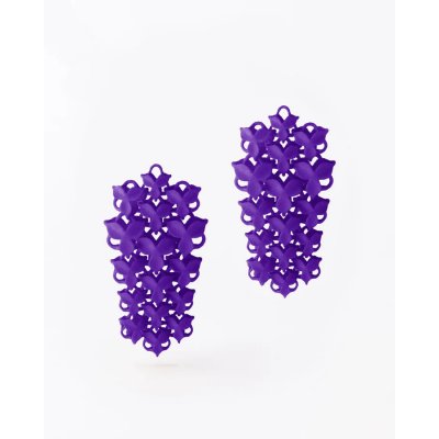  Γυναικεία Σκουλαρίκια FABNORA By Boltenstern Blossom Small 3D Printed Πολυαμίδιο Popping Purple Μωβ FB8PE-02PP
