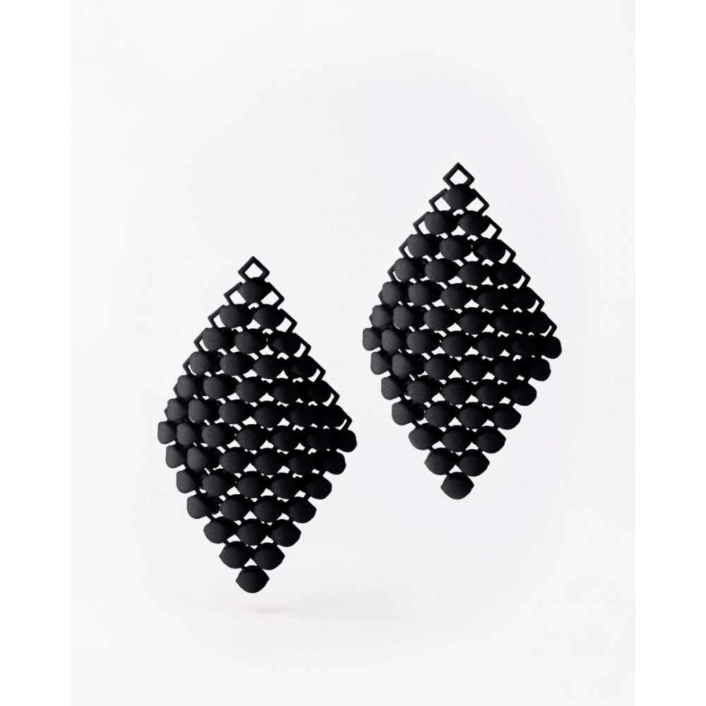 Γυναικεία Σκουλαρίκια FABNORA By Boltenstern Essence Small 3D Printed Πολυαμίδιο Onyx Black FA8PE-SSOB