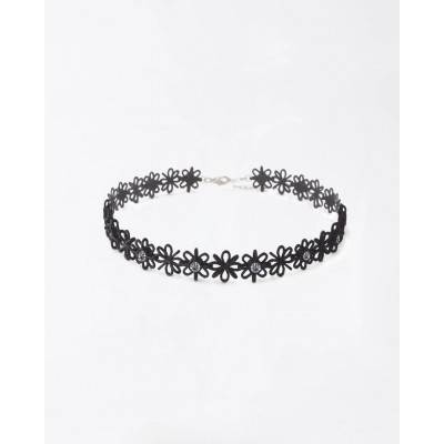 Woman's Necklace FABNORA By Boltenstern Lace Choker 3D Printed Polyamide 925 Sterling Silver Black Austrian Crystals MSRP-02OB