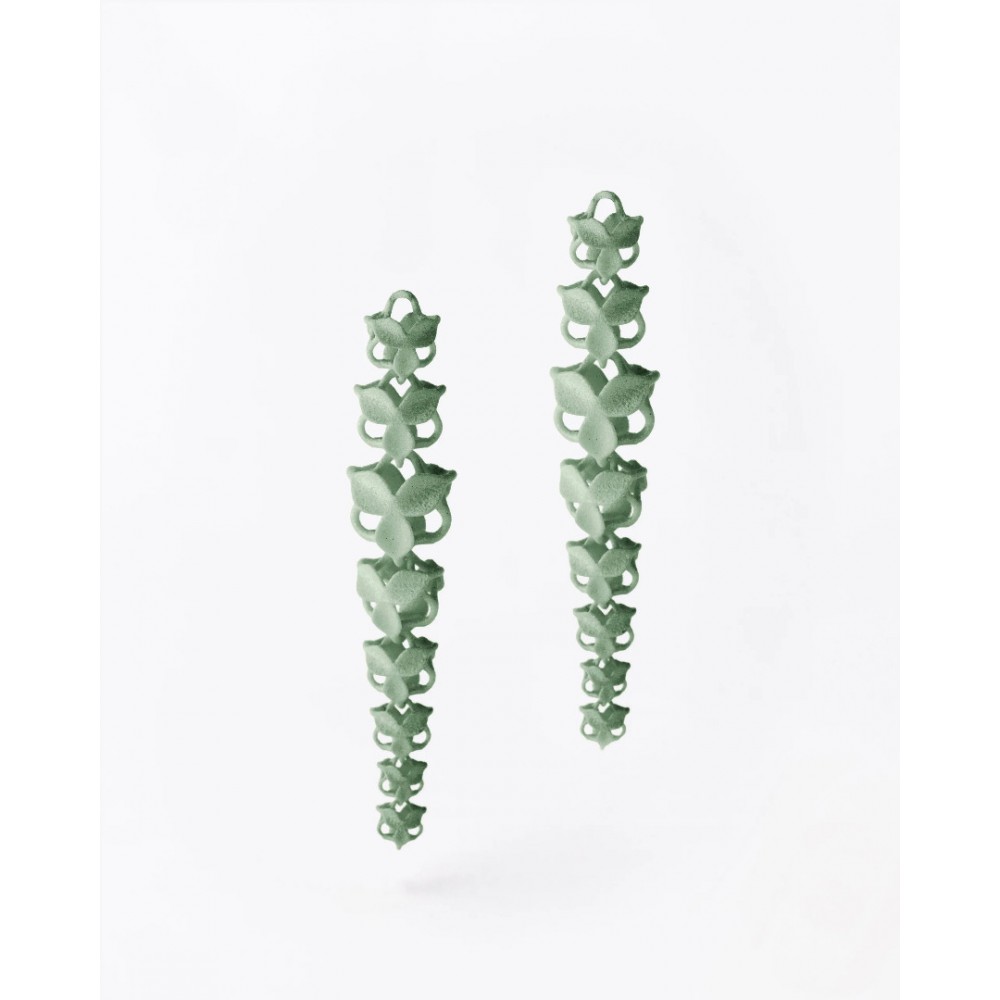Γυναικεία Σκουλαρίκια FABNORA By Boltenstern Blossom Long 3D Printed Φυστικί FFB1PE08-0LOPR