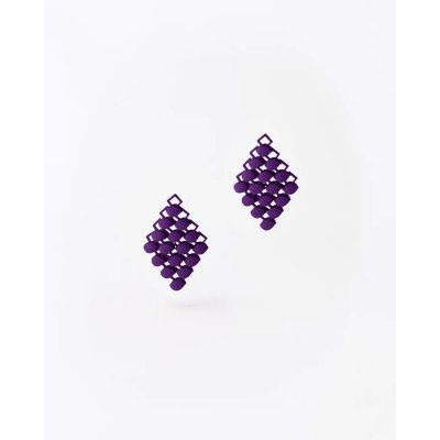 Woman's Earrings FABNORA By Boltenstern Essence Mini Small 3D Printed Polyamide Aubergine Purple FA8PE-MIOP