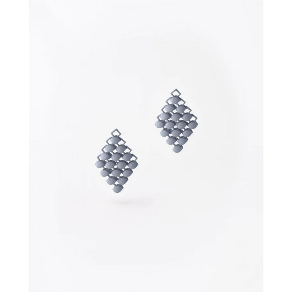 Woman's Earrings FABNORA By Boltenstern Essence Mini Small 3D Printed Polyamide Cool Grey FA8PE-MICG