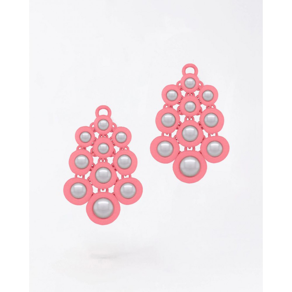 Γυναικεία Σκουλαρίκια FABNORA By Boltenstern Pearl Small 3D Printed Πολυαμίδιο Μαργαριτάρια Lemonade Ροζ FFE1PE8-0SSLE