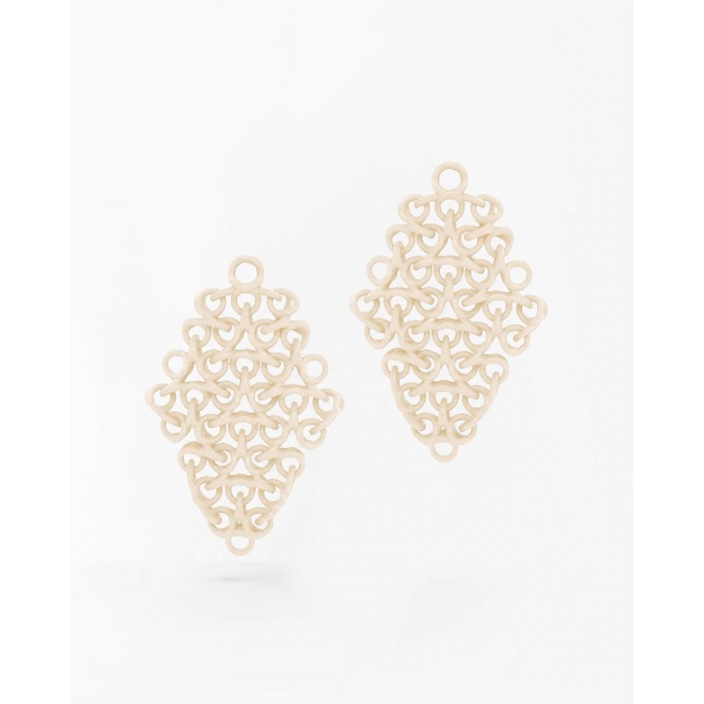 Woman's Earrings FABNORA By Boltenstern Rondo Small 3D Printed Polyamide Pearl Blush FFR1PE8-00SSOW