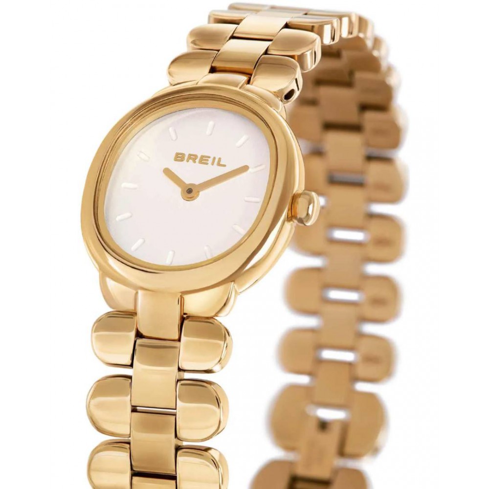 Γυναικείο Ρολόι Breil Tulle 24mm Ανοξείδωτο Ατσάλι Μπρασελέ Χρυσό/Λευκό TW2198