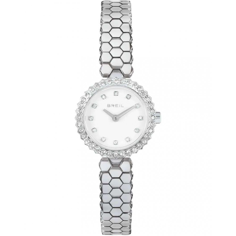 Γυναικείο Ρολόι Breil Honey 24mm Ανοξείδωτο Ατσάλι Μπρασελέ Ασημί/Λευκό Ζιργκόν TW2199