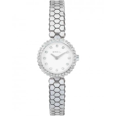 Γυναικείο Ρολόι Breil Honey 24mm Ανοξείδωτο Ατσάλι Μπρασελέ Ασημί/Λευκό Ζιργκόν TW2199
