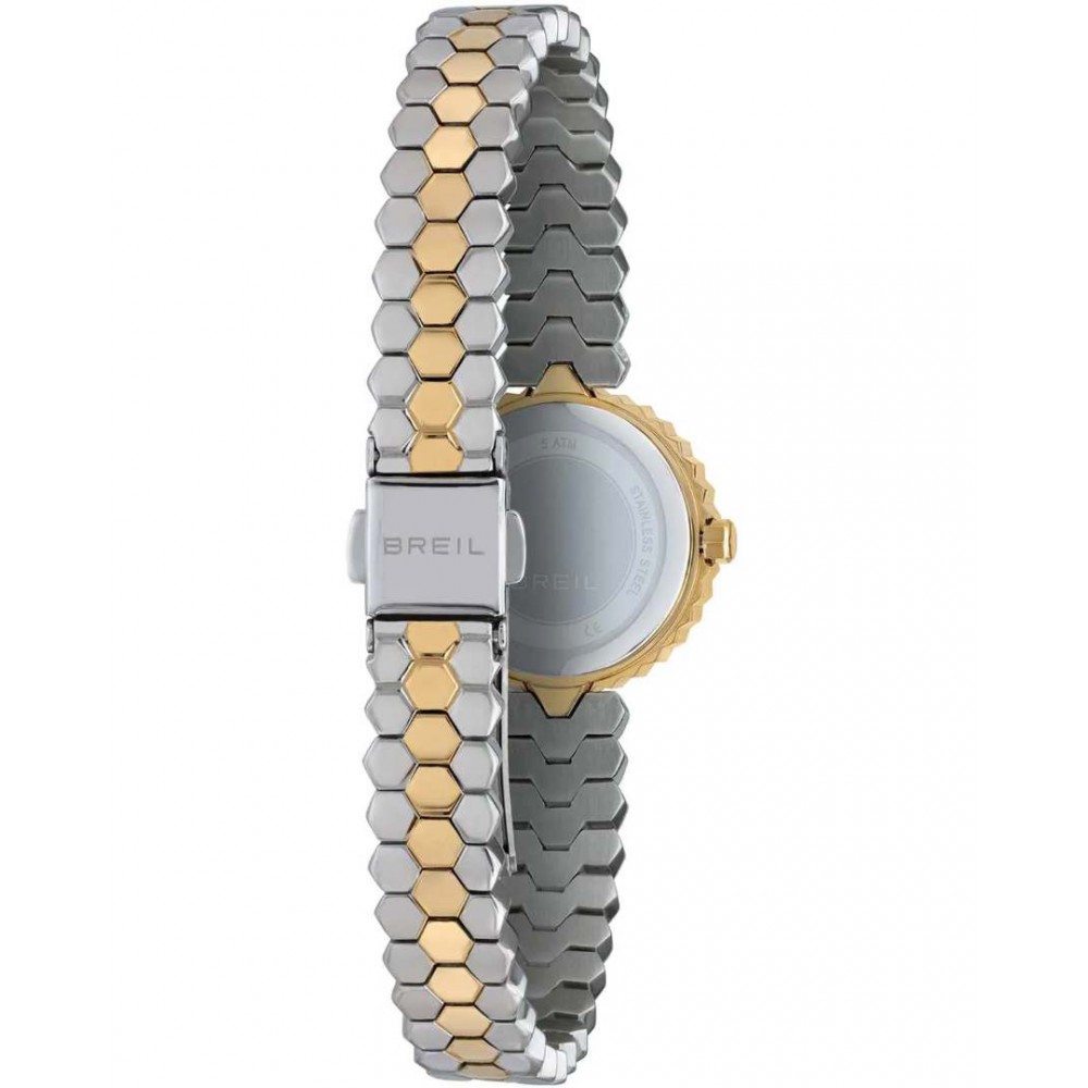 Γυναικείο Ρολόι Breil Honey Twotone 24mm Ανοξείδωτο Ατσάλι Μπρασελέ Ασημί/Χρυσό Λευκό Ζιργκόν TW2200