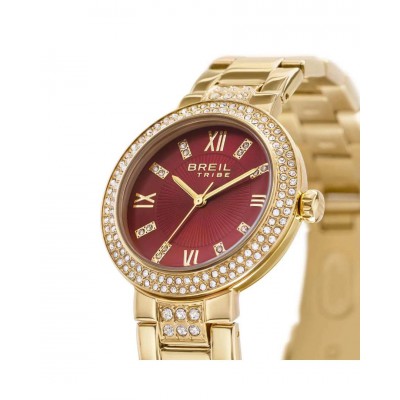 Γυναικείο Ρολόι Breil Dance Floor 31mm Ανοξείδωτο Ατσάλι Μπρασελέ Χρυσό/Κόκκινο Ζιργκόν EW0727