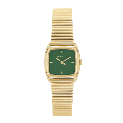 Γυναικείο Ρολόι Breil Stylize 24mm Ανοξείδωτο Ατσάλι Μπρασελέ Χρυσό/Πράσινο TW2052