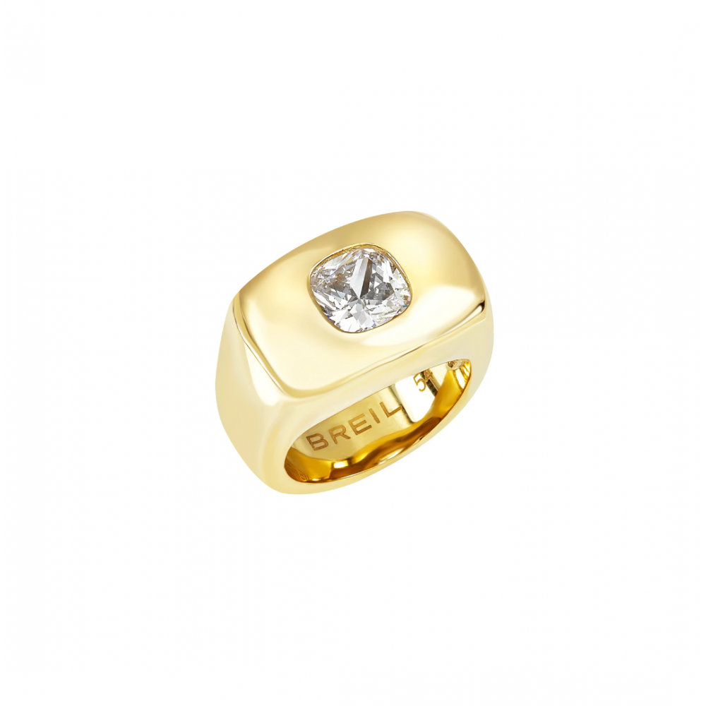 Γυναικείο Δαχτυλίδι Breil Stylize 14K Επιχρυσωμένο Ανοξείδωτο Ατσάλι Ζιργκόν ΤJ4059