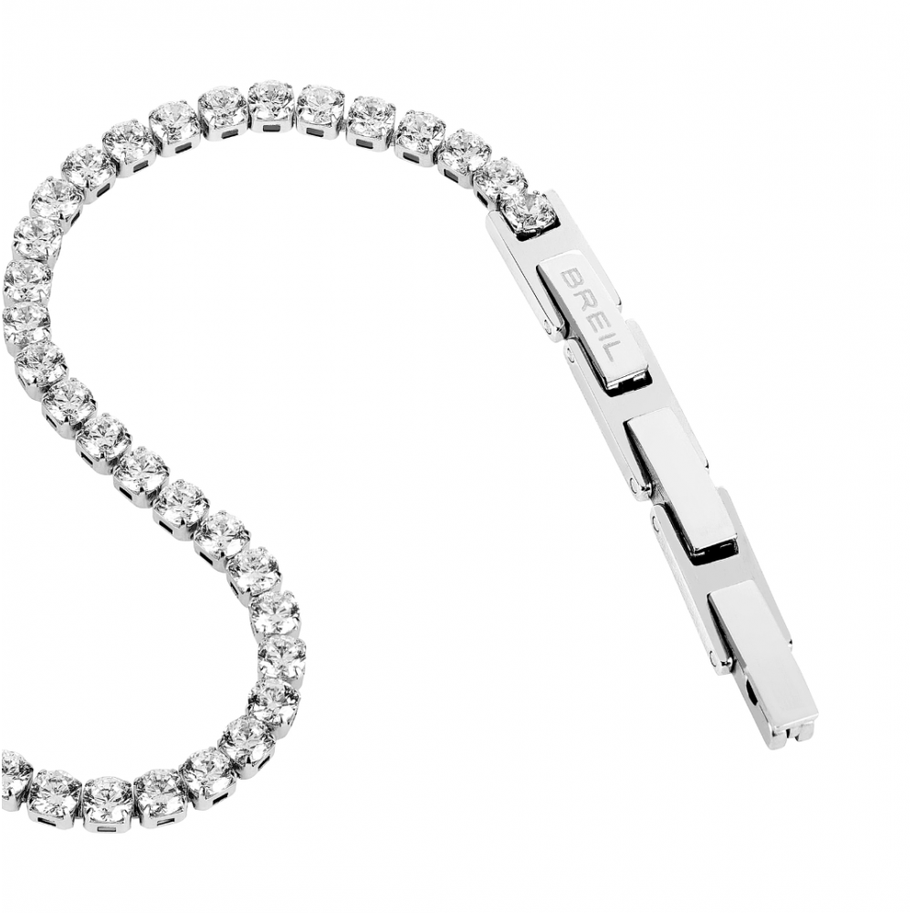 Γυναικείο Βραχιόλι Breil Tennis Collection Ανοξείδωτο Ατσάλι Λευκά Ζιργκόν TJ3593