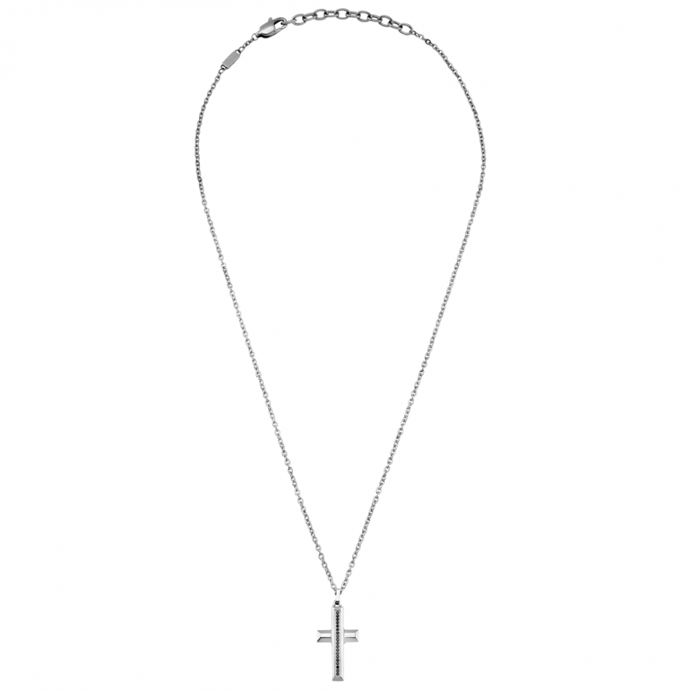 Ανδρικό Κολιέ Breil Tag And Cross Diamond Ανοξείδωτο Ατσάλι TJ3637
