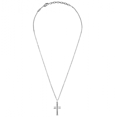 Ανδρικό Κολιέ Breil Tag And Cross Diamond Ανοξείδωτο Ατσάλι TJ3637