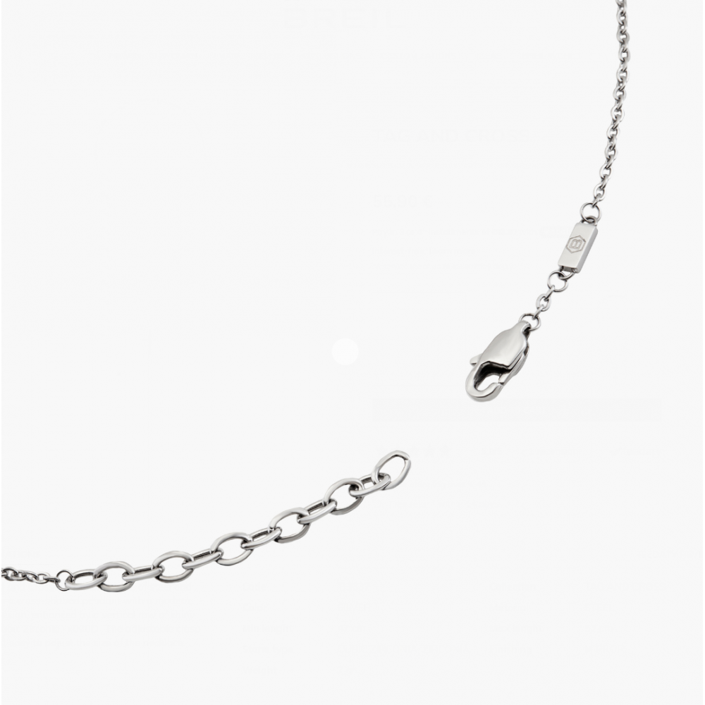 Ανδρικό Κολιέ Breil Tag And Cross Diamond Ανοξείδωτο Ατσάλι TJ3637