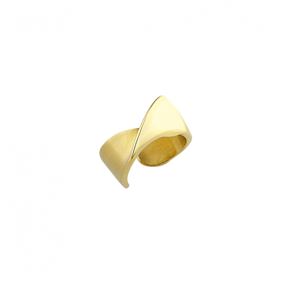 Γυναικείο Δαχτυλίδι Breil Retwist 14K Επιχρυσωμένο Ανοξείδωτο Ατσάλι ΤJ3473