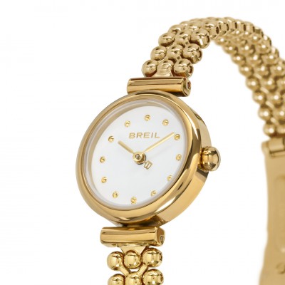 Γυναικείο Ρολόι Breil Bubble 28mm Ανοξείδωτο Ατσάλι Μπρασελέ Χρυσό/Λευκό TW2083