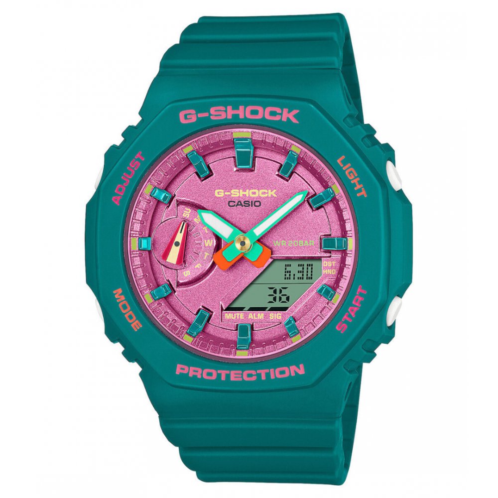 Unisex Ρολόι Casio G-Shock Chronograph 43mm Λουράκι Καουτσούκ Πράσινο GMA-S2100BS-4AER
