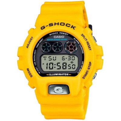 Unisex Watch CASIO G-Shock Chronograph 50mm Rubber Strap Yellow DW-6900TR-9ER