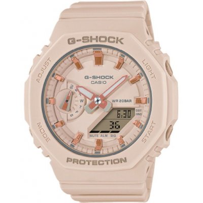 Unisex Watch Casio G-Shock Chronograph 43mm Rubber Strap Beige GMA-S2100-4AER