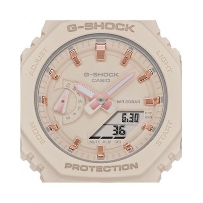 Unisex Watch Casio G-Shock Chronograph 43mm Rubber Strap Beige GMA-S2100-4AER