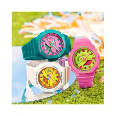 Unisex Watch Casio G-Shock Chronograph 43mm Rubber Strap Green GMA-S2100BS-3AER