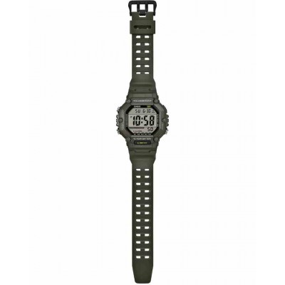 Men's Watch CASIO Timeless Collection Dual Time Chronograph 51mm Olive Green Synthetic Strap AE-1600HX-3AVEF