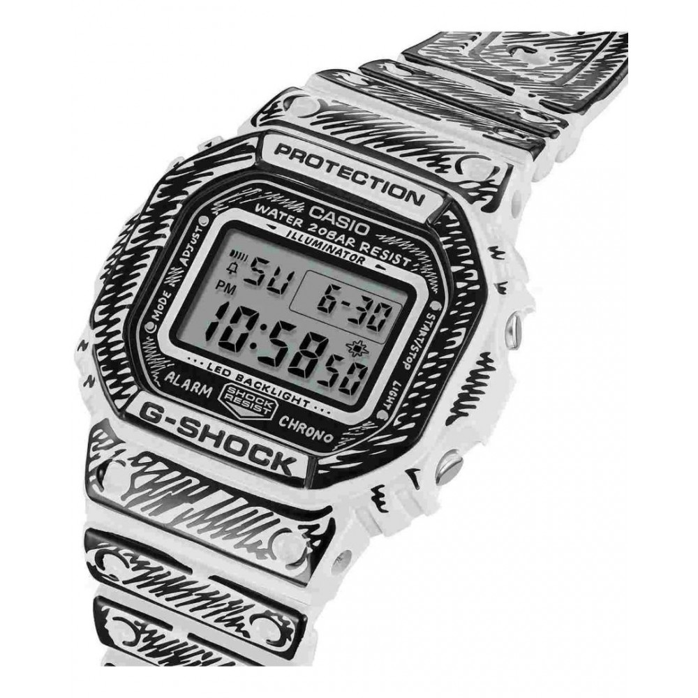 Ανδρικό Ρολόι CASIO G-Shock  Joshua Vides Collaboration Model Chronograph Special Edition Καουτσούκ DW-5600JV-7ER