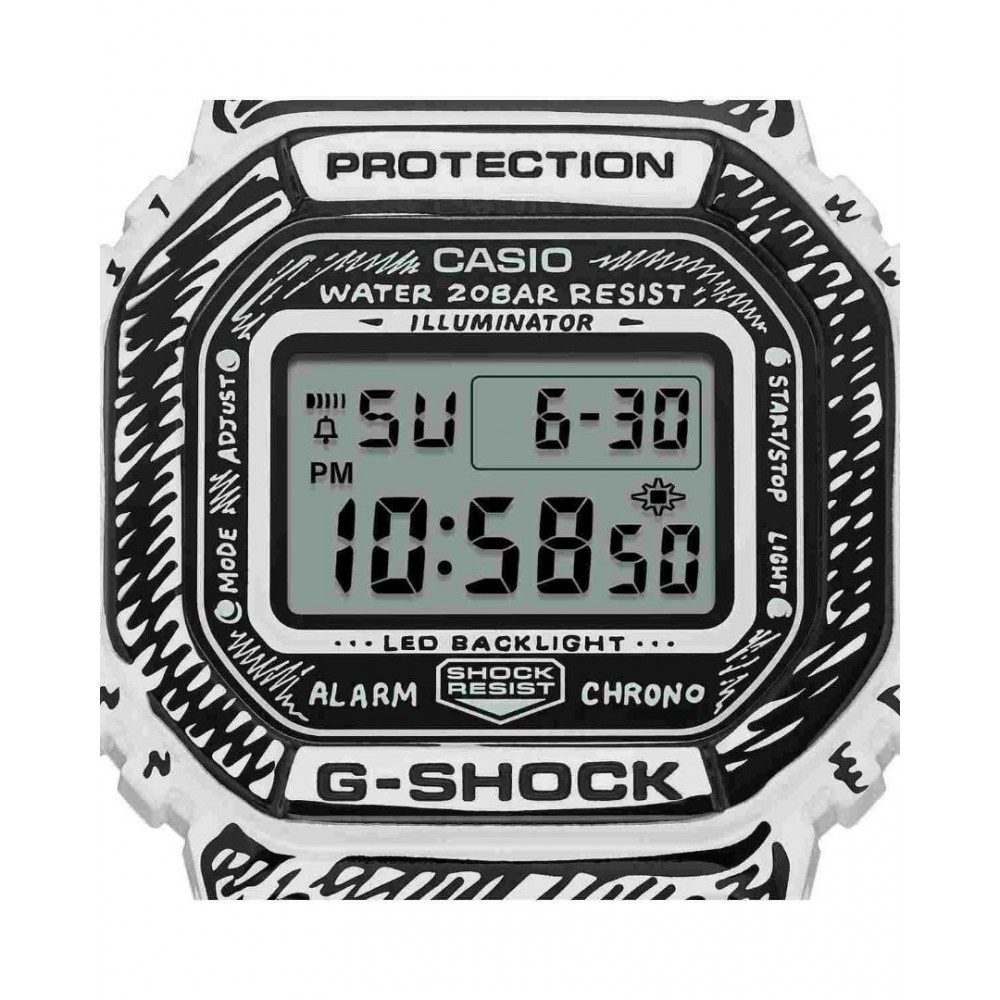 Ανδρικό Ρολόι CASIO G-Shock  Joshua Vides Collaboration Model Chronograph Special Edition Καουτσούκ DW-5600JV-7ER