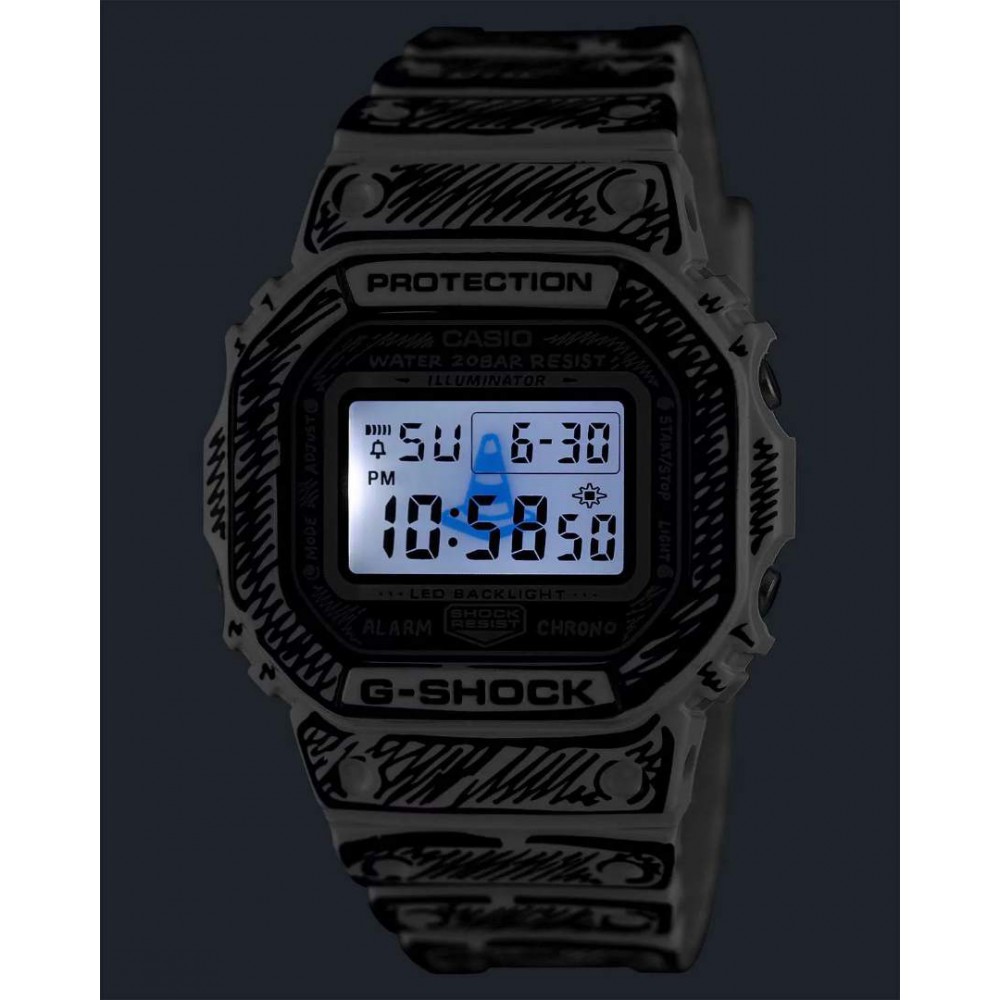 Ανδρικό Ρολόι CASIO G-Shock  Joshua Vides Collaboration Model Chronograph Special Edition Καουτσούκ DW-5600JV-7ER