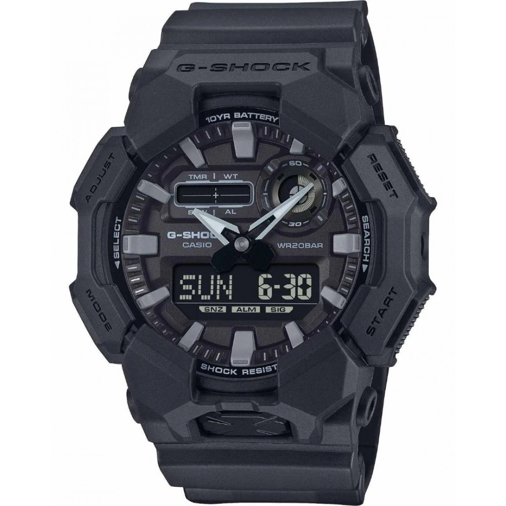 Ανδρικό Ρολόι Casio G-Shock Chronograph 51mm Λουράκι Καουτσούκ Μαύρο GA-010-1A1ER