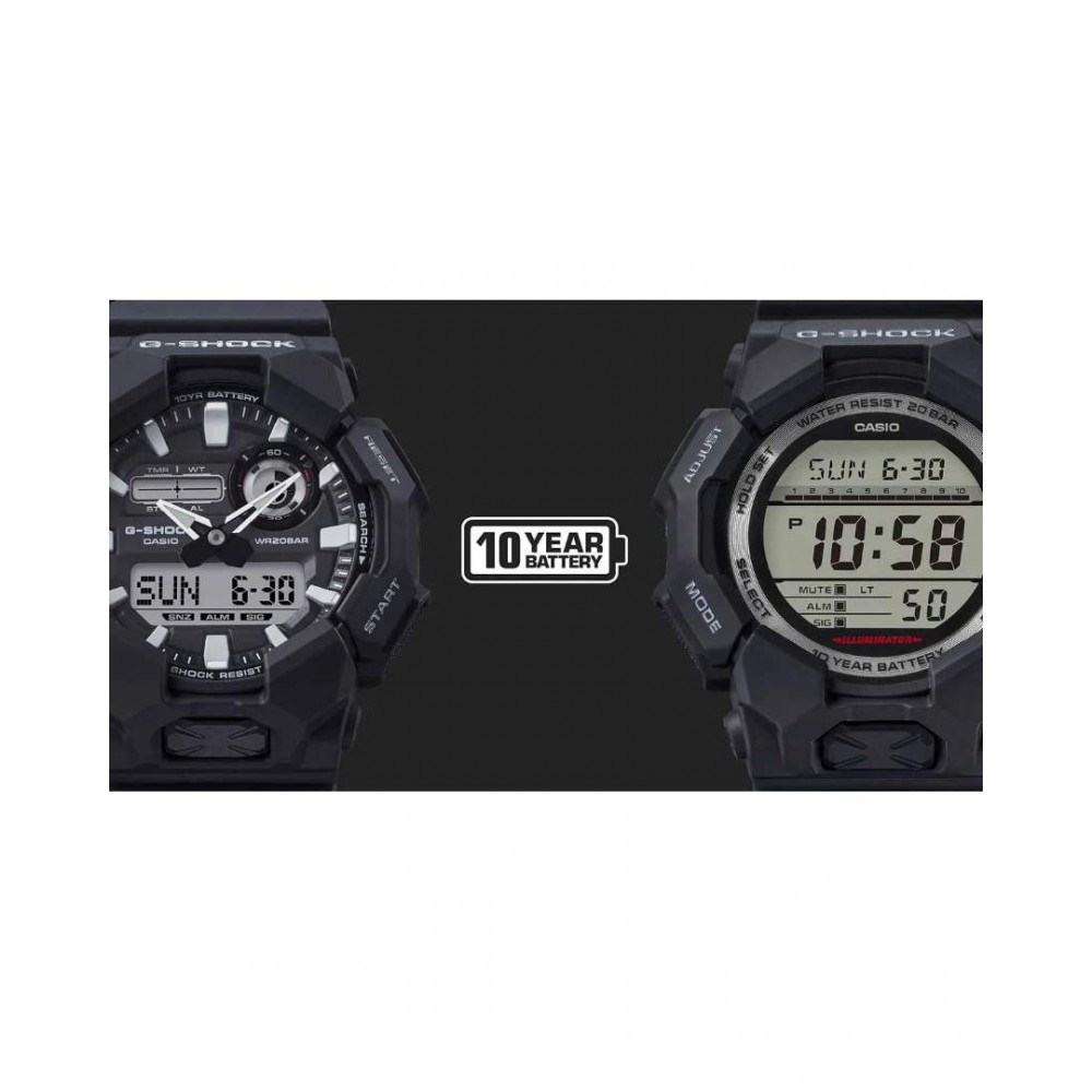 Ανδρικό Ρολόι Casio G-Shock Chronograph 51mm Λουράκι Καουτσούκ Μαύρο GA-010-1A1ER