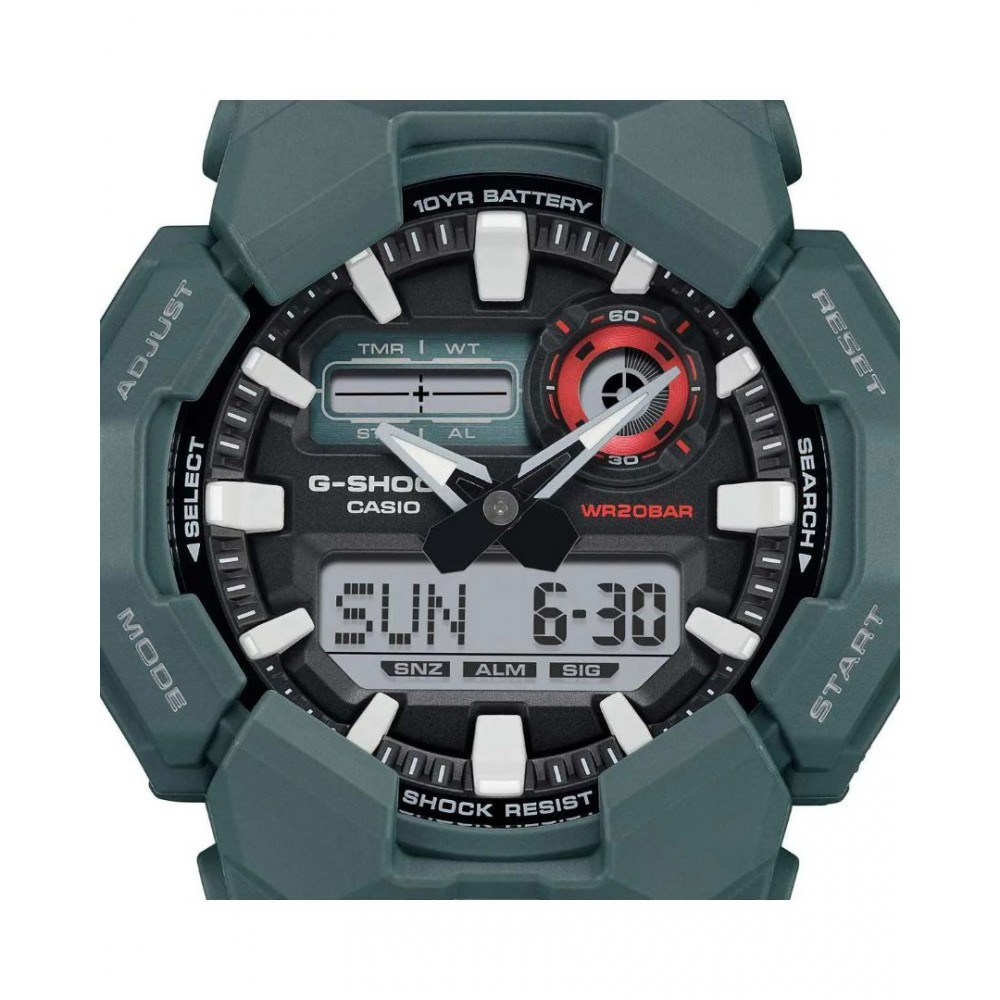 Men's Watch Casio G-Shock Chronograph 51mm  Rubber Strap Green GA-010-2AER