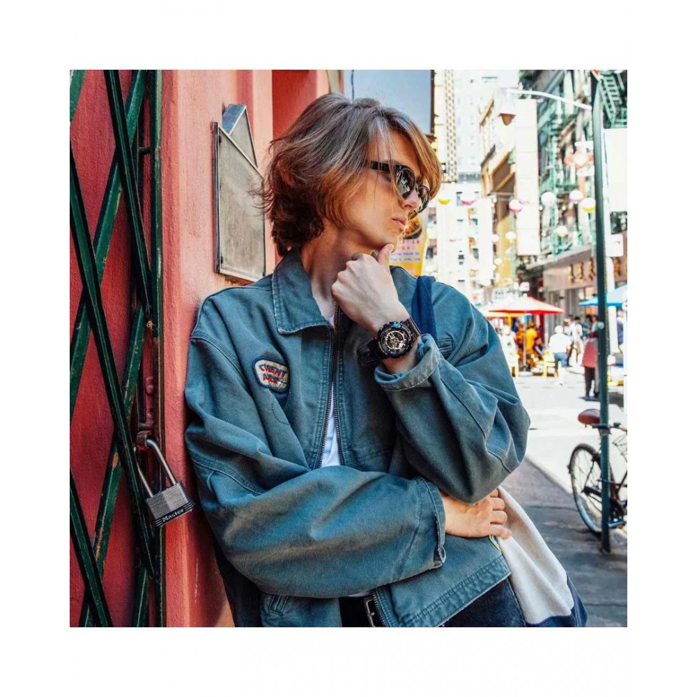 Men's Watch Casio G-Shock Chronograph 55mm Rubber Strap Black Gold GA-110GB-1AER